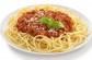 Spaghetti Bolognese with Basil Leaf